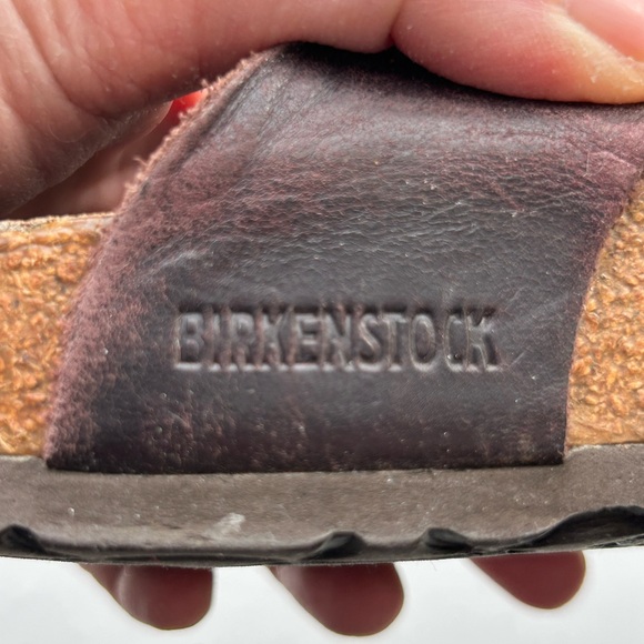 Birkenstock Sandals Pisa Dark Brown Leather Straps Boho Size 40 As Is - Picture 6 of 7